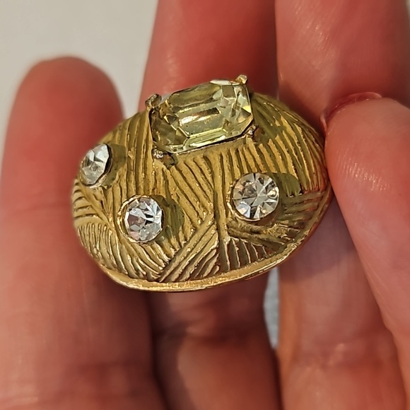 Vintage Castlecliff earrings, gold tone 1960s - Picture 3 of 6